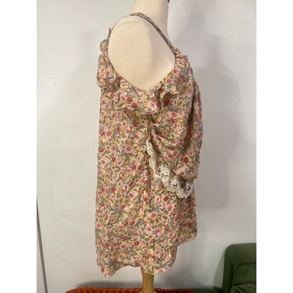 Womens BoAime Silk Lace Floral Tank Top Cottagecore Tea Garden Whimsical French - Picture 2 of 7